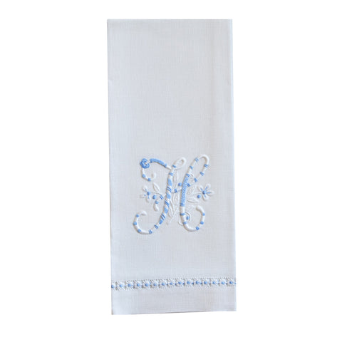 Hand Towel with embroidered blue H
