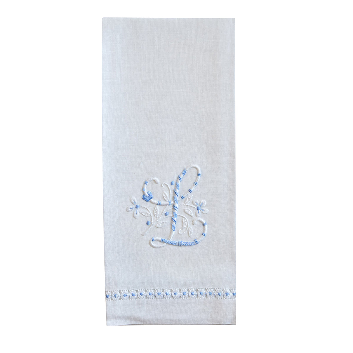 Hand Towel with Embroidered blue L