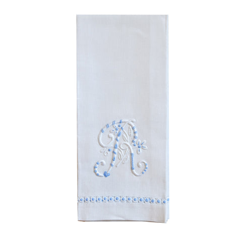 Hand Towel with embroidered blue R