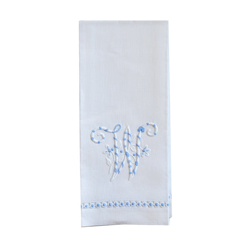 Hand Towel with embroidered blue W
