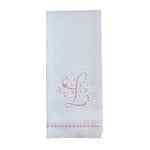 Hand Towel with Embroidered Pink L