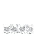 Julie Wear Hunting Dogs Rocks Glasses, Set of 4