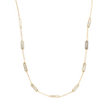 Inlay Necklace - gold necklace with white inlay