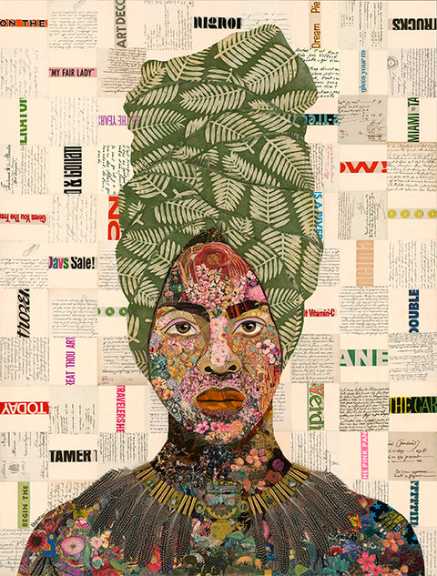 African Queens Integrity collage print by Brenda Bogart
