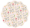 Garden of Flowers Scalloped Round Placemat, Pink