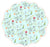 Garden of Flowers Round Scalloped Placemat, Blue