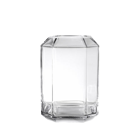 Large Faceted Vase in clear