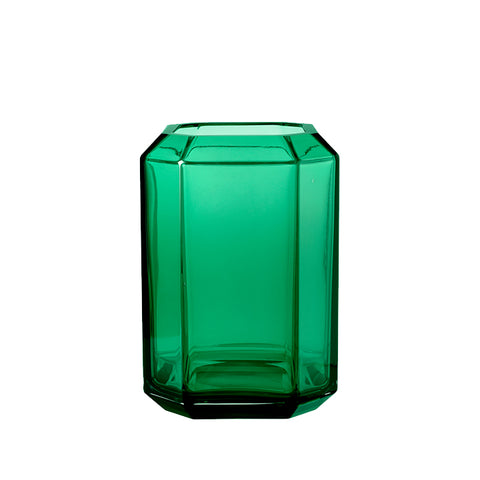 Large Faceted Vase in green