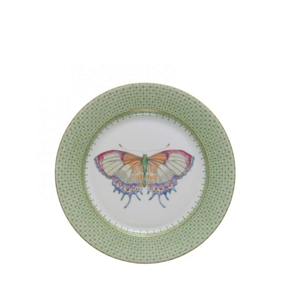 Mottahedeh Lace Butterfly Accent Plate, Green Apple