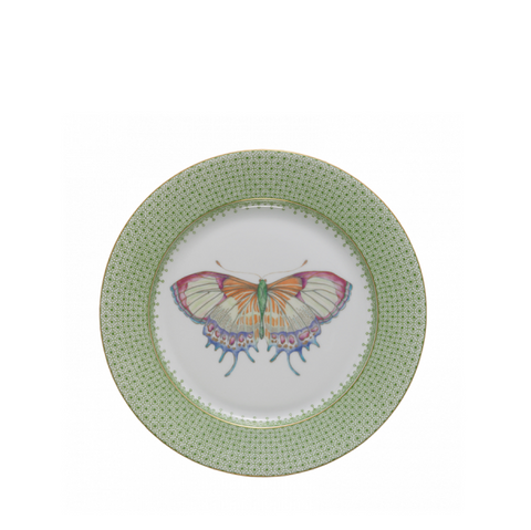 Mottahedeh Lace Butterfly Accent Plate, Green Apple