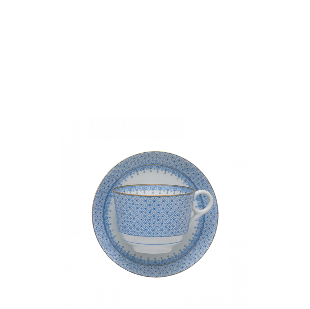 Lace Cup and Saucer, Cornflower