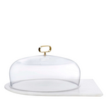 Marble Cake Serving board with Cloche