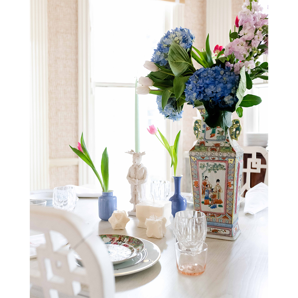 Outdoor clear tumbler styled on table 