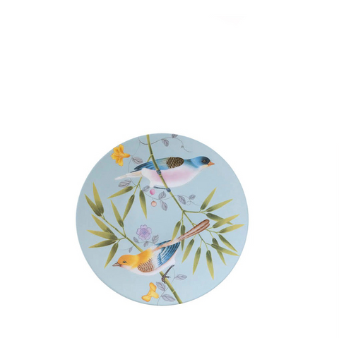 Raynaud Paradis Turquoise Dessert Plate, Two Birds