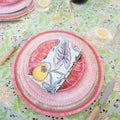 pink radish plate on table setting
