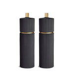 L'Objet Mid-century Mod Salt and Pepper Set, Large, Black