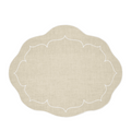 Scalloped Oval Placemat, Natural Linen
