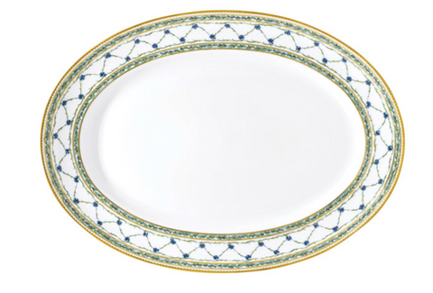 Alle Royale 14" platter with blue, green, and gold design