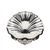 Round Antique Silver Tray Shaped Like a shell, top view