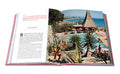 Swans: Legends of Jet Society book open featuring image of beachside pool
