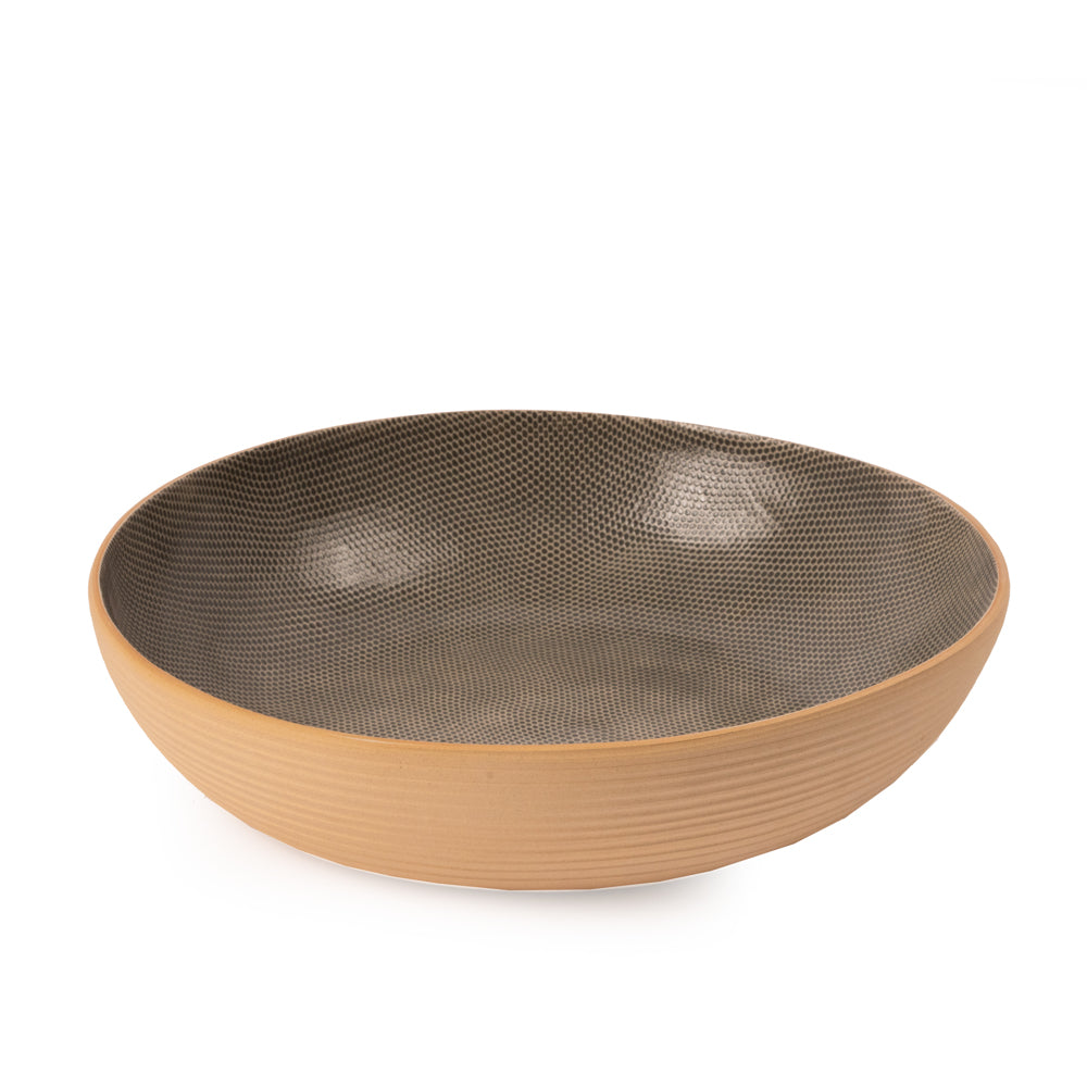 Ceramic Salad Serving Bowl, Charcoal