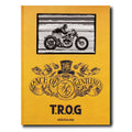 The Race of Gentlemen book closed with yellow cover and photograph of motorcycle driver