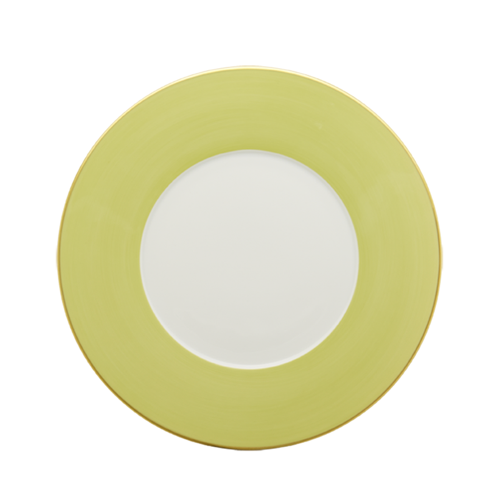 Light green dinner plate with white center