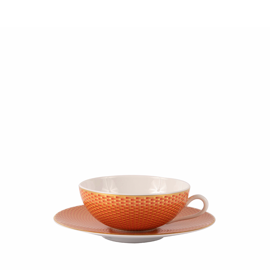 Raynaud Tresor Orange Cup and Saucer