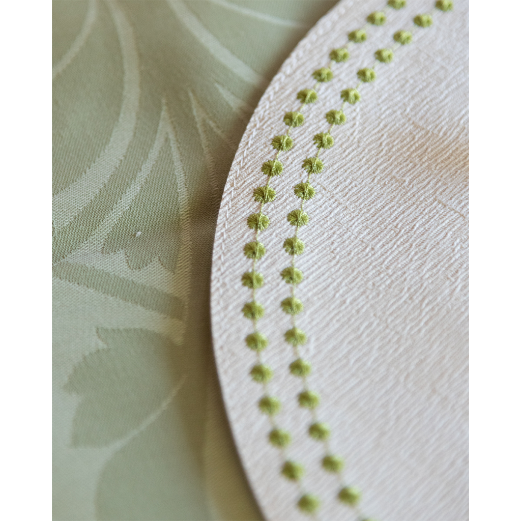 Up close view of Olivia Dot Placemat, Chartreuse