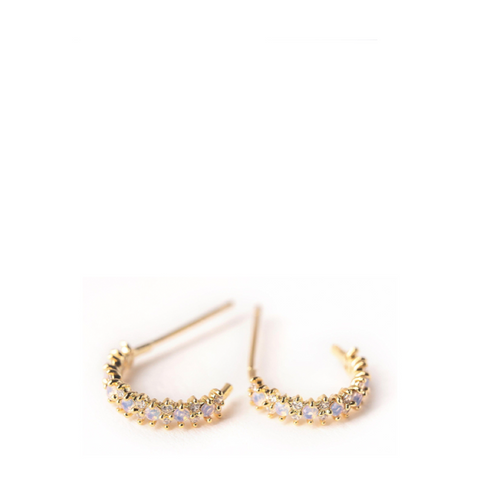 Pair of huggie earrings with gold post