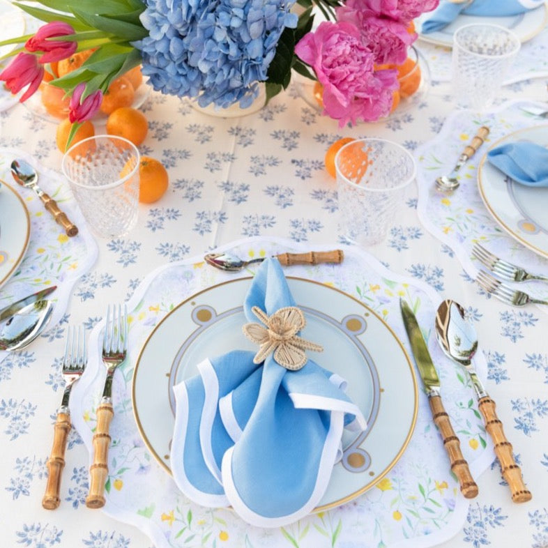 Woven Lily Napkin Ring styled in table setting