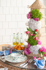 Poros Dinner Plate, Fern, with poros plate fern and floral pagoda