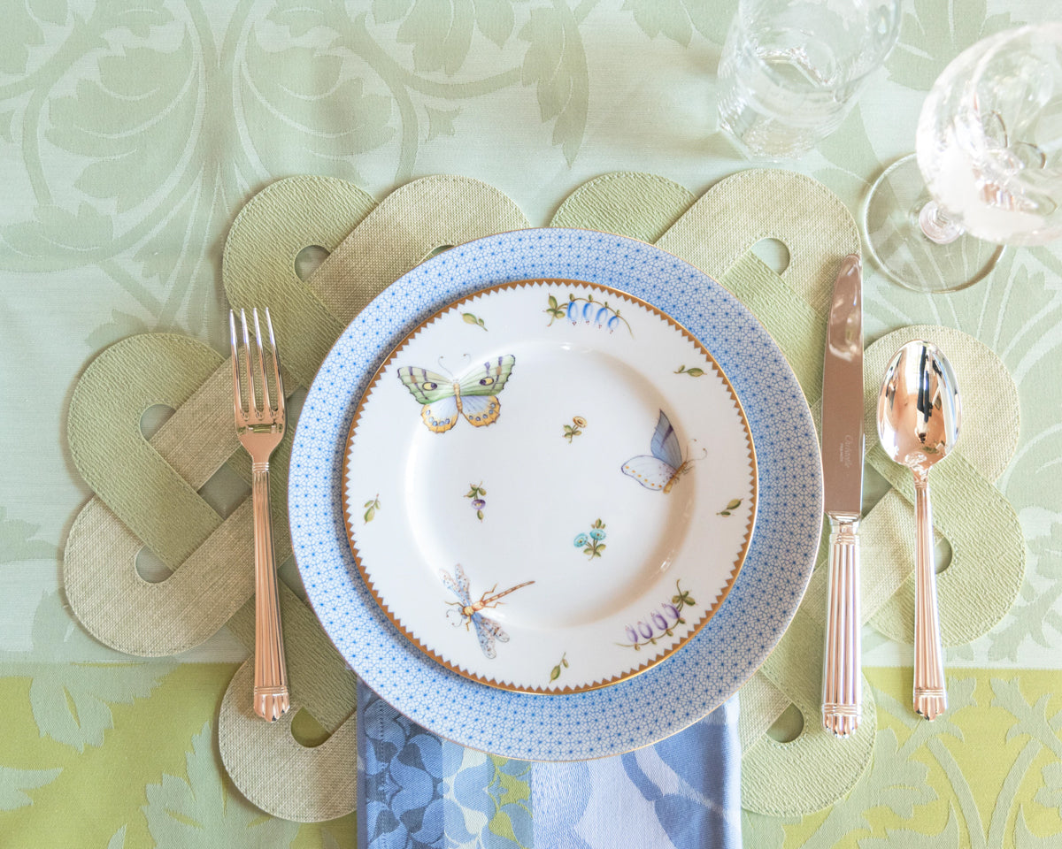 Christofle Aria Silver-Plated Flatware in place setting, top view