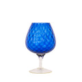 Large Glass Stemmed Vase in Dark Blue