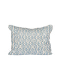 Lumbar pillow with blue damask print