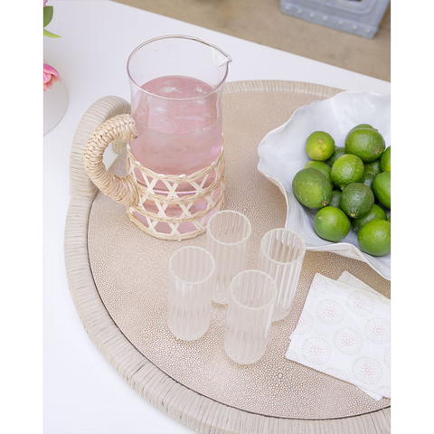 White Woven Pitcher styled 