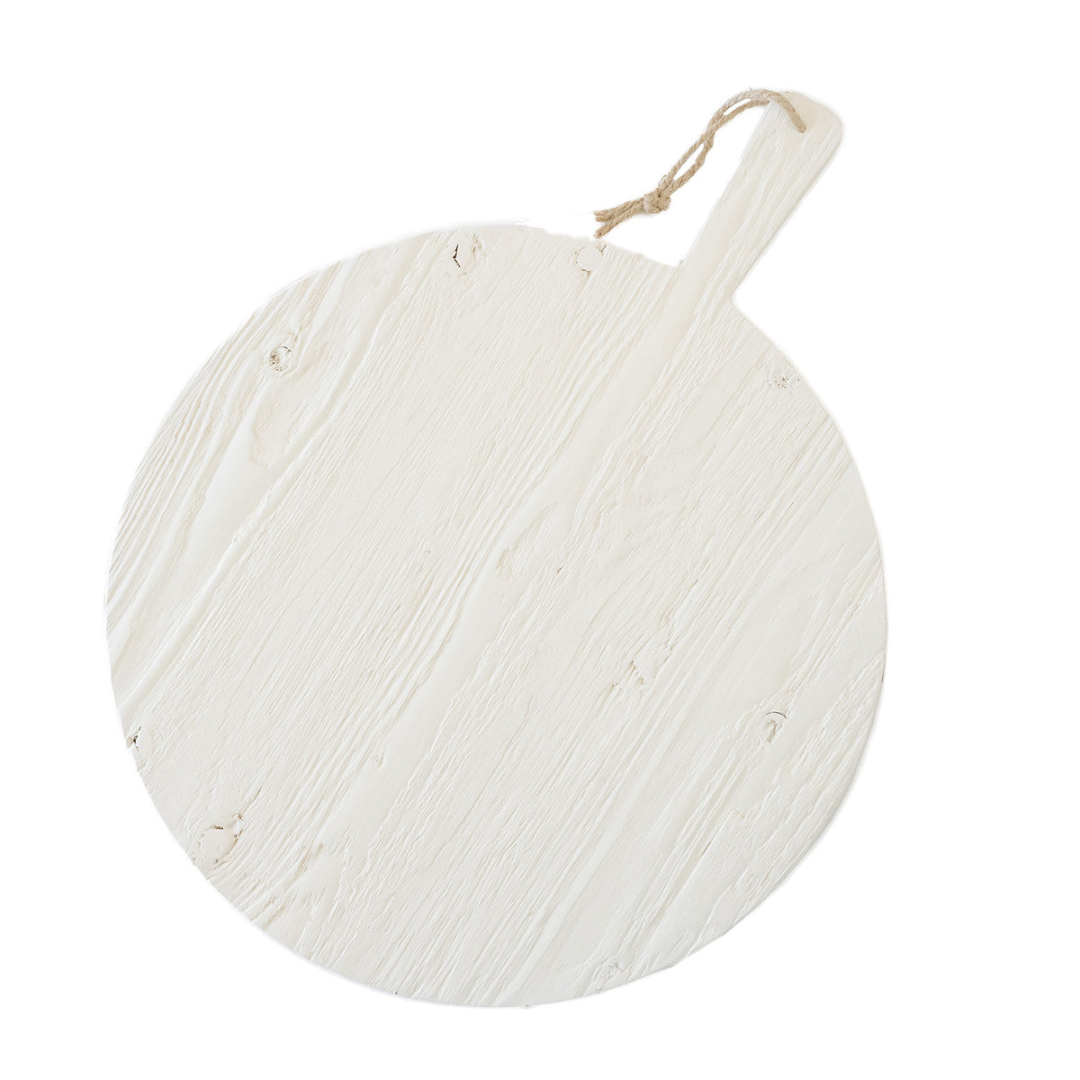 Back view of White Round Charcuterie Board