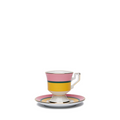 LaDoubleJ Yellow and Pink Cup and Saucer