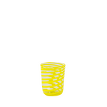 clear glass with yellow swirls