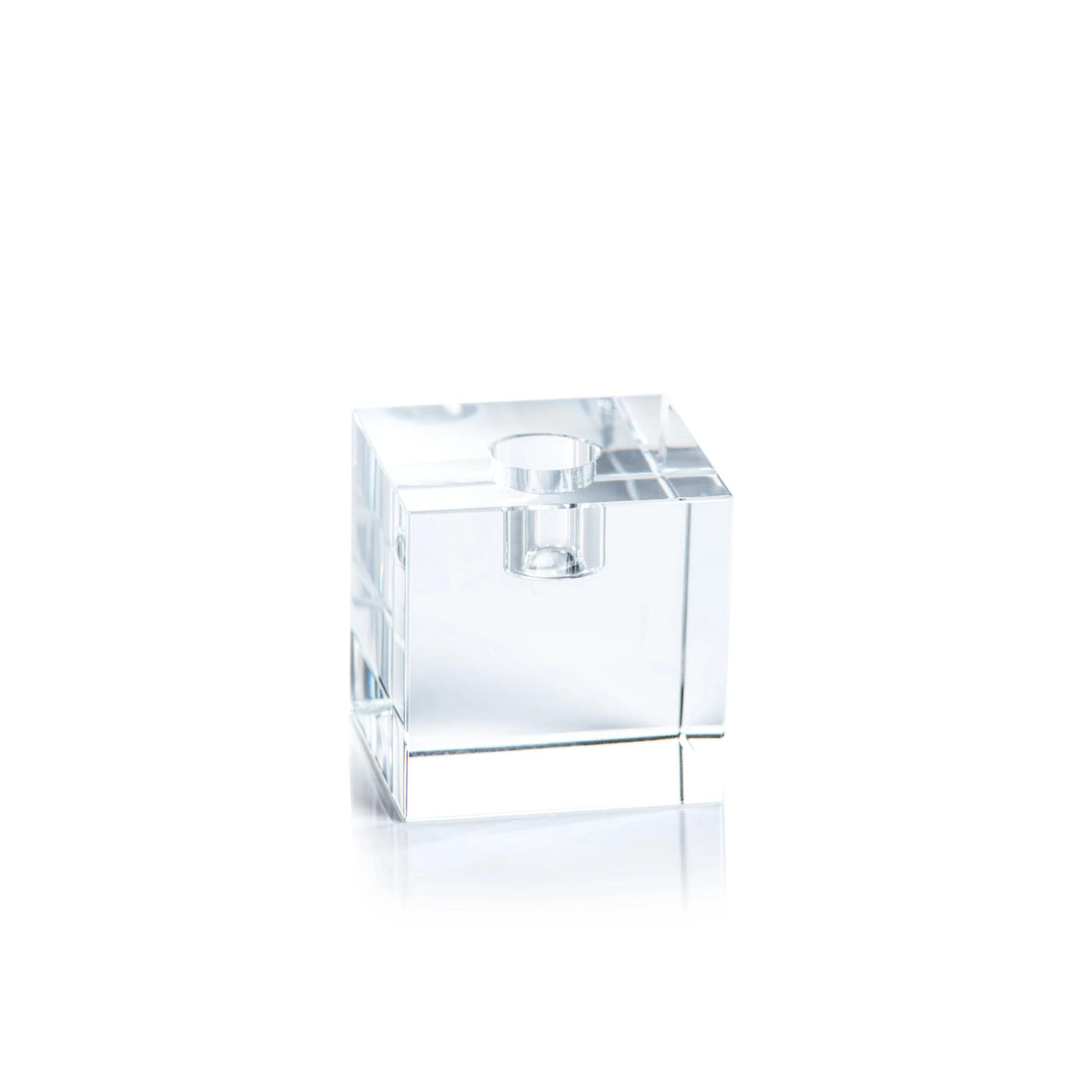 Square Crystal Block Candlestick Holder