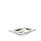 rectangular black and white Albus catch all tray angled side view
