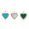 A Mother's Heart Charm, pictured in Mother of Pearl, turquoise, and malachite.