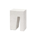 white textured outdoor side table