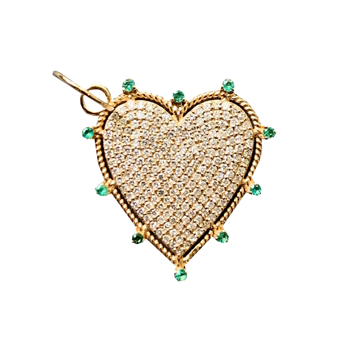 Blissful Heart Charm, Emerald