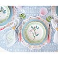 Green Blossom Dinner Plate styled on tablescape 
