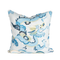 pale blue pillow with dragon motif