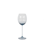 blue ribbed wine glass 