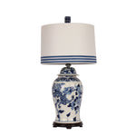 Modern Blue & White Ginger Jar Lamp