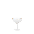 champagne coupe with gold rim