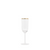 glass champagne flute with gold rim